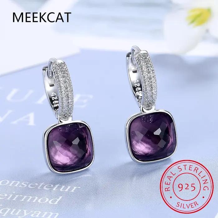 Boucles d'oreilles en argent regardé 925 avec cristal occidental