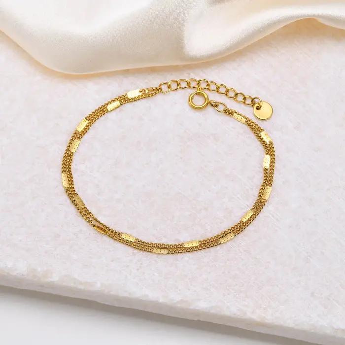 Bracelet en acier inoxydable doré cubain pour femme style moderne casual chic cadeau pour les occasions spéciales