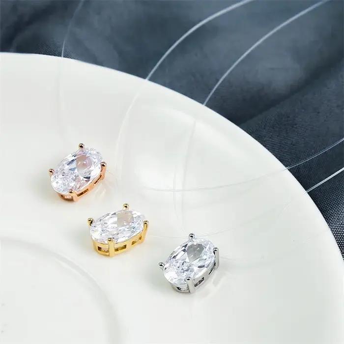 Collier de luxe en Zircon ovale AAA pour femmes