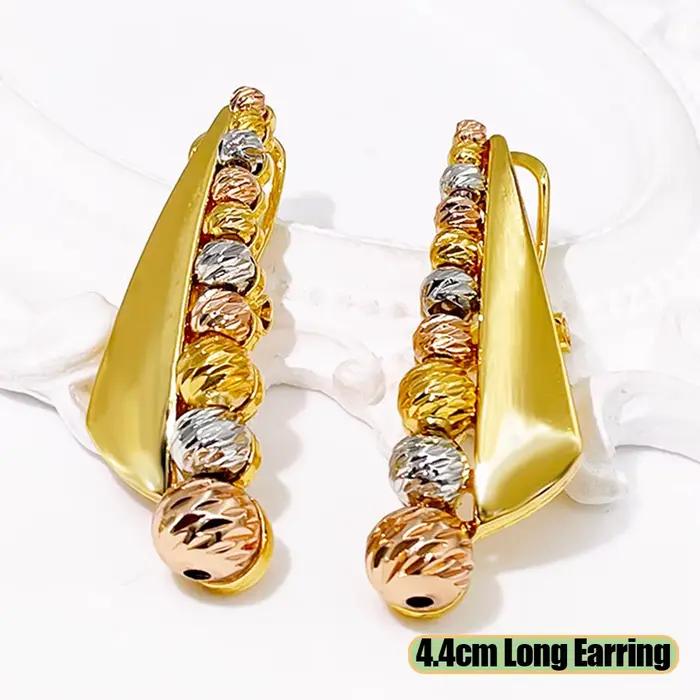 Ensemble de bijoux luxueux GZJPEI en or 18 carats avec motifs géométriques pour femmes occasions spéciales mariage et fiançailles style italien