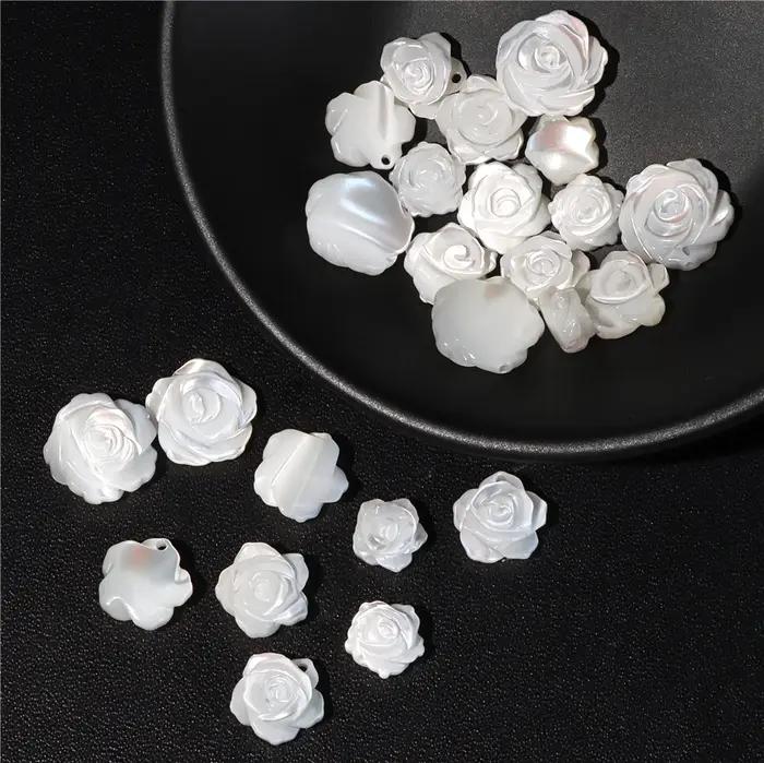 Perles de fleur de camélia sculptées 8/10/12mm