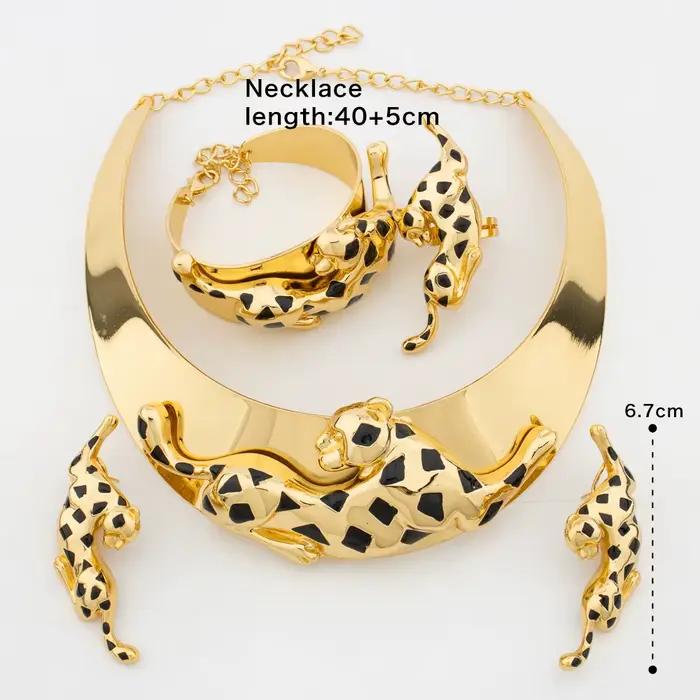 Parure de bijoux originale Léopard africain : Collier