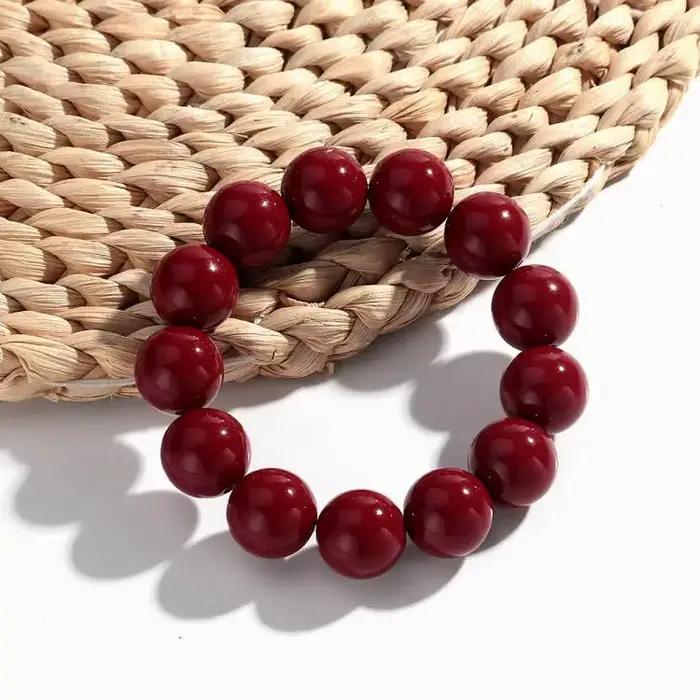 Grandes bracelets ronds en perles acryliques colorées pour femmes, style Boho, tendance, cercle en r