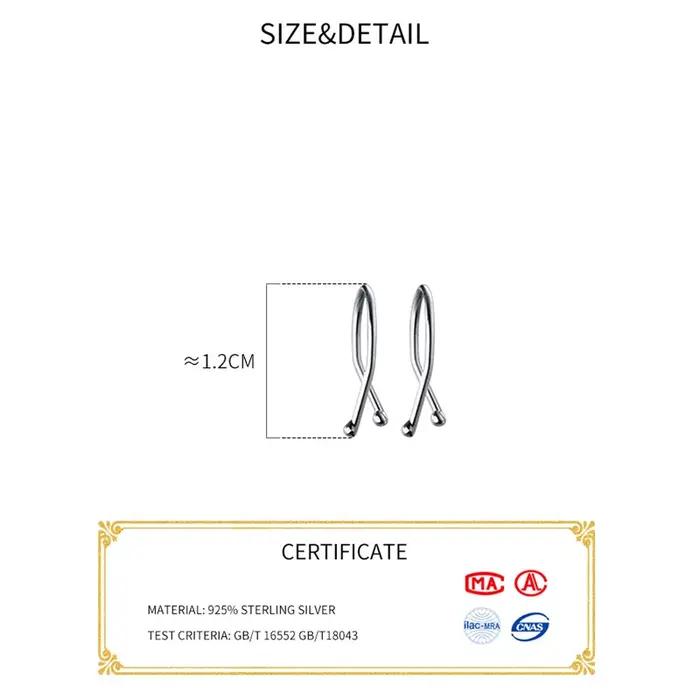 Boucles d'oreilles en argent sterling 925 La Monada pour femmes, design géométrique moderne, bijoux élégants pour diverses occasions