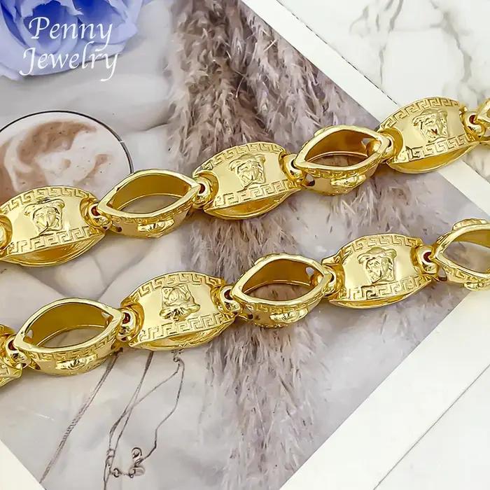 Collier doré HIPUNK plaqué or 18 carats pour hommes style Y2K occasions spéciales soirées cérémonies fiançailles mariages