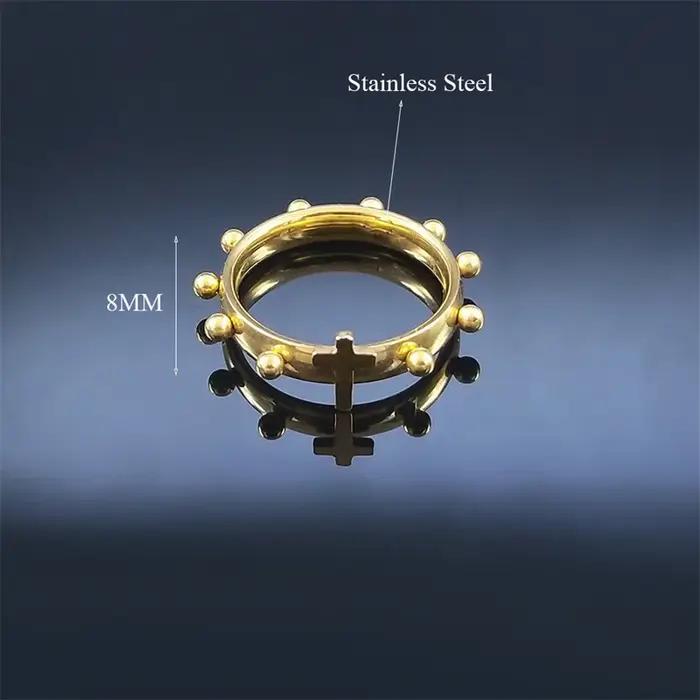 Bague croix chrétienne Christ jésus en acier inoxydable