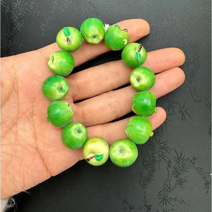 Bracelet de Simulation de Pomme Design Fruit Créatif Bijou Unique Accessoire Tendance Mode Femme Occasions Spéciales