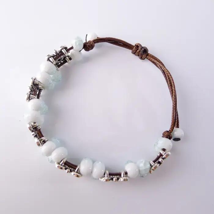 Bracelets en perles de céramique pour femmes, faits à la main, style bohème