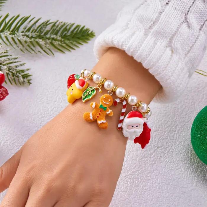 Bracelet artisanal en perles avec breloques de cerf et cloche pour femmes occasions spéciales fêtes et amitié
