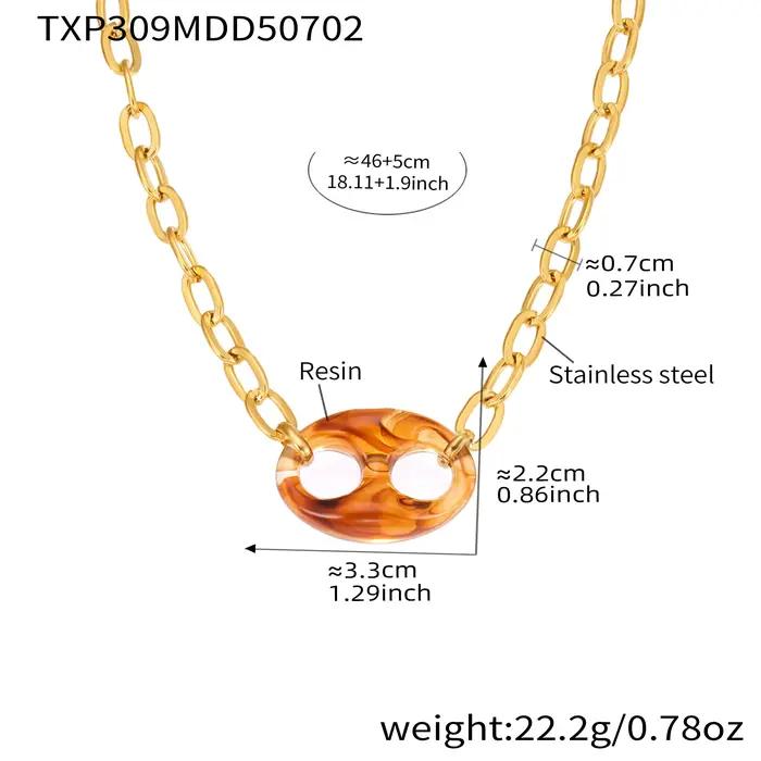 Collier et boucles d'oreilles avec pendentif en forme de nez de cochon ambre pour femmes