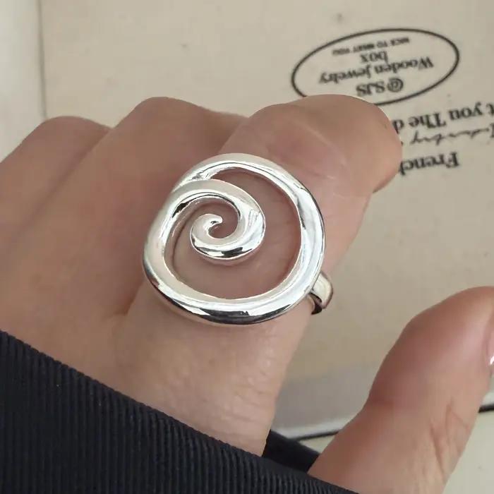 Bagues en argent Sterling 925 pour femmes, simples, Vintage, faites à la main, réglables, à la mode, Bijoux cadeau
