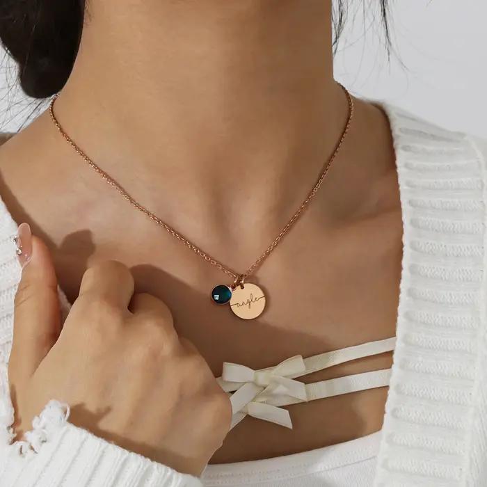 Collier personnalisé en acier inoxydable avec plaquage 18Kgold pour femme, cadeau d'amour, inscription initiale, cadeau d'anniversaire, noël, fiançailles, mariage