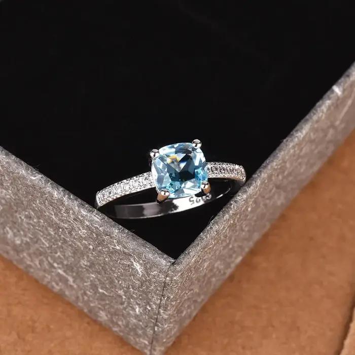 Bague en argent sterling 925 sertie de zirconium blanc élégante à offrir pour femme occasions spéciales soirée soirée romantique mariage anniversaire promotion