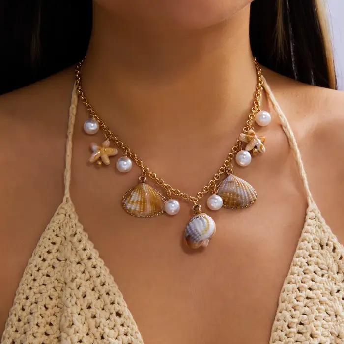 Parure de bijoux bohème thème océan pour femme