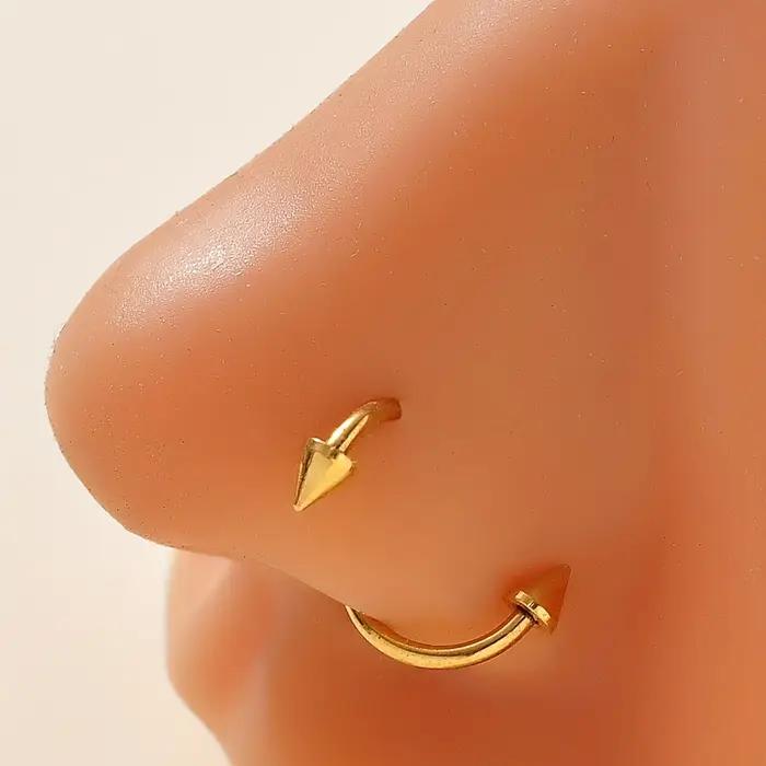 Boucles d'oreilles spirales en acier inoxydable plaquées argent pour piercing septum tragus rook labret cartilage bijoux multicolores femmes