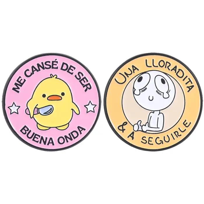 Broches et badges en émail sur le thème des Memes espagnols