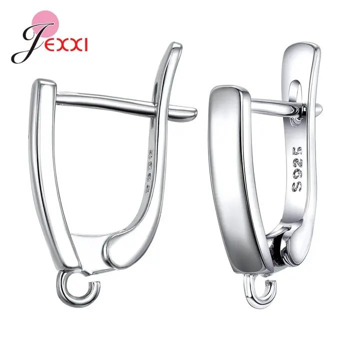 1 paire 925 argent Sterling Huggies boucles d'oreilles petit rond strass