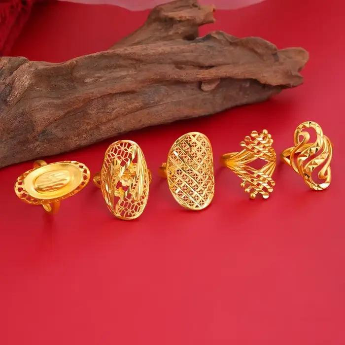 Bague en or 18 carats pour femmes, style classique, mariage, anniversaire, port quotidien, cadeau pour occasions spéciales
