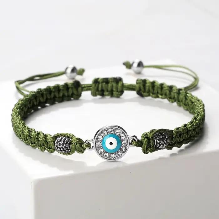 Femmes cristal bleu mauvais œil tressé Bracelet turc guérison Yoga Couple Bracelet & Bracelets chaîne Pulsera bijoux cadeau en gros