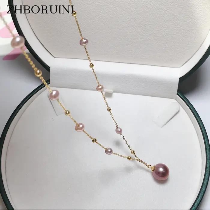Pendentif de perle d'eau douce naturelle 100% véritable avec plaquage or 14K pour femmes, bijou moderne et élégant pour occasions spéciales