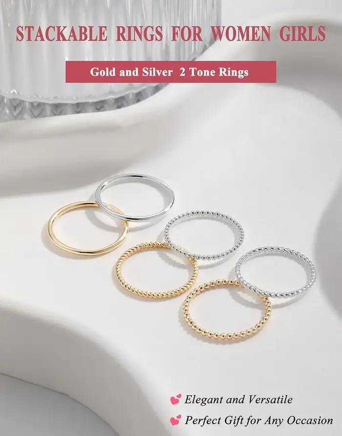 Bague fine empilable de 1.3mm pour femmes