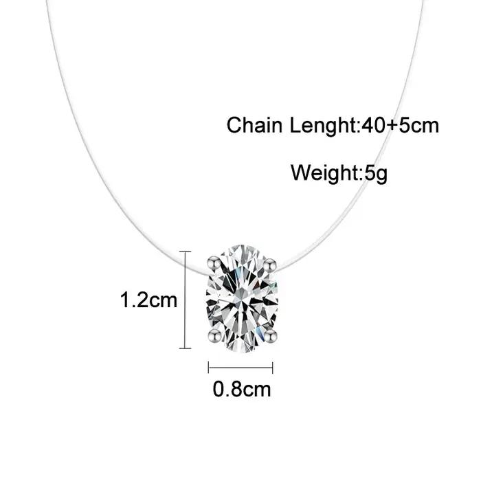 Collier de luxe en Zircon ovale AAA pour femmes