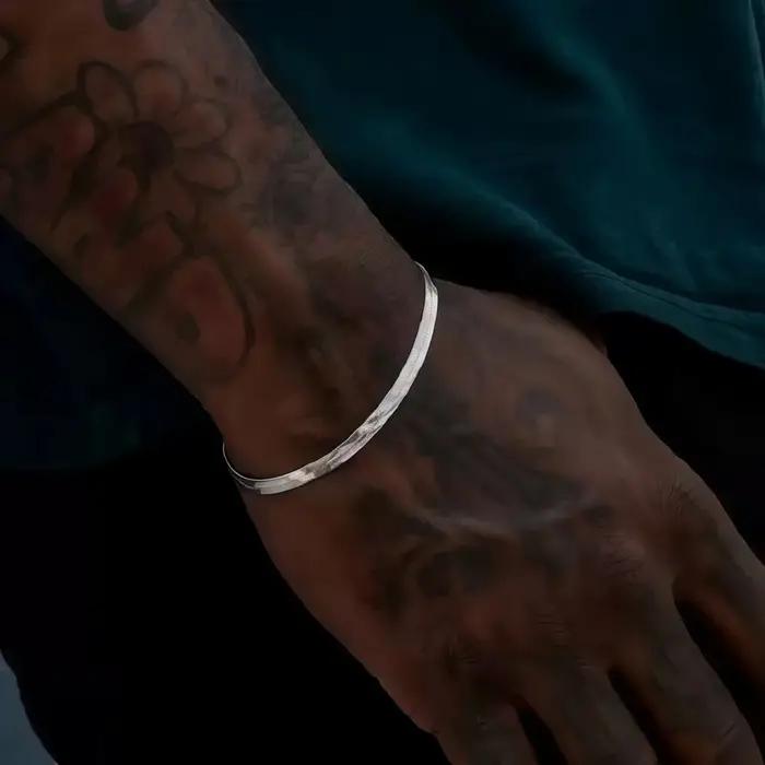 Bracelet à chaîne plate en acier inoxydable pour hommes et femmes