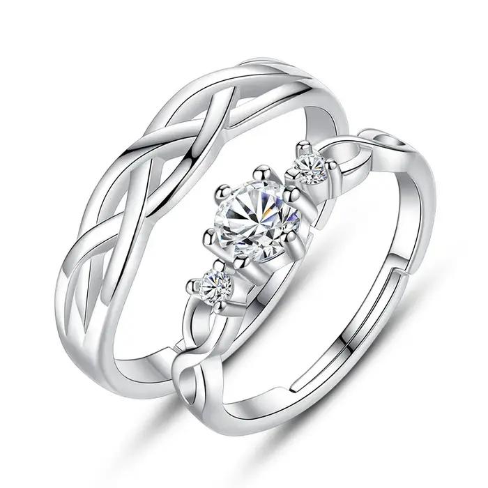 Bague en argent sterling 925 de luxe avec croix en zircon pour hommes et femmes