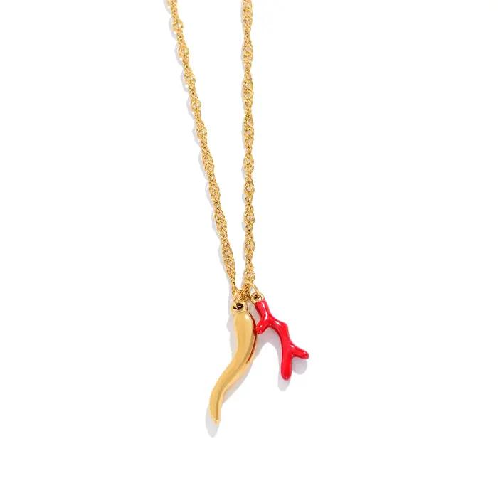 Collier pendentif porte-bonheur Chili Pepper