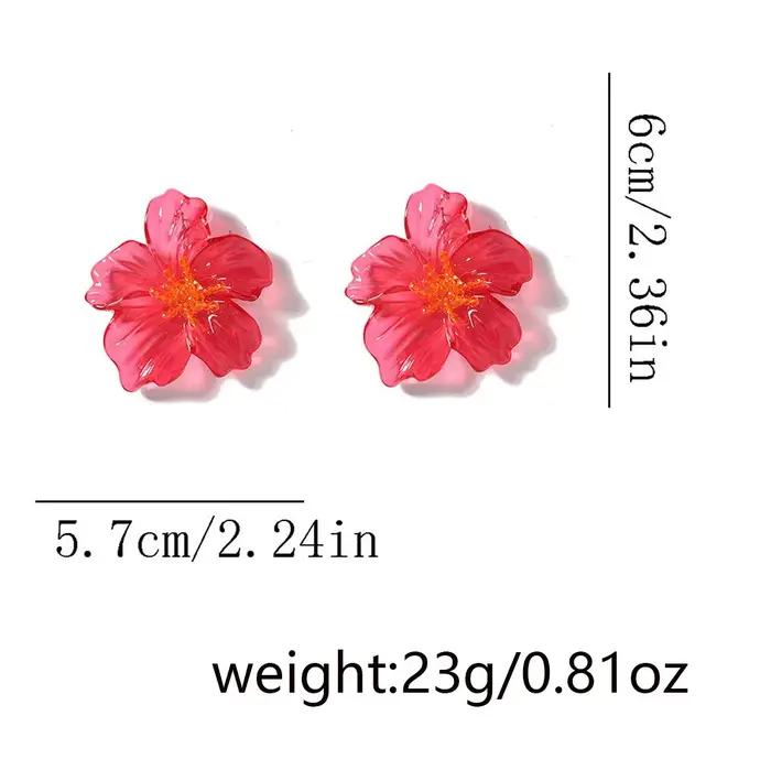 Boucles d'oreilles tendance en résine colorée pour femmes