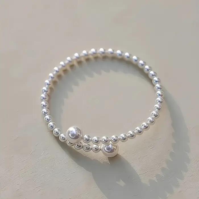 1 paire de Bracelets élégants en fausses perles pour femmes, Vintage français, Design Simple, à la m