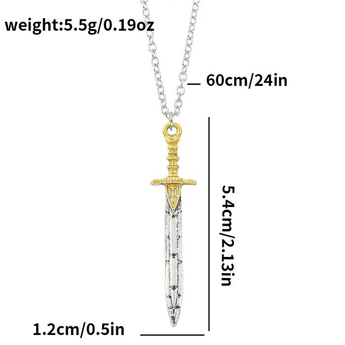 Collier d'épée vintage en alliage de zinc style punk pour hommes et femmes occasions spéciales fêtes Halloween punk rock