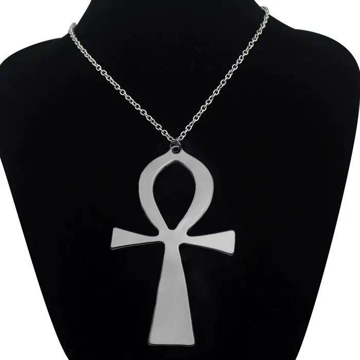 Grand collier Ankh Vintage, clé de vie égyptienne ancienne, pendentif croix Ankh, Punk, longue chaîn