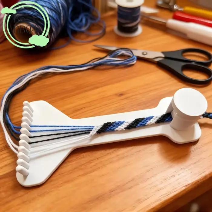 (BBQ4) Cadre de tressage pour bracelet DIY, fournitures de tissage manuel, outils de fixation pour motifs fixes, cadre de tissage de corde durable, 1/2 pièces