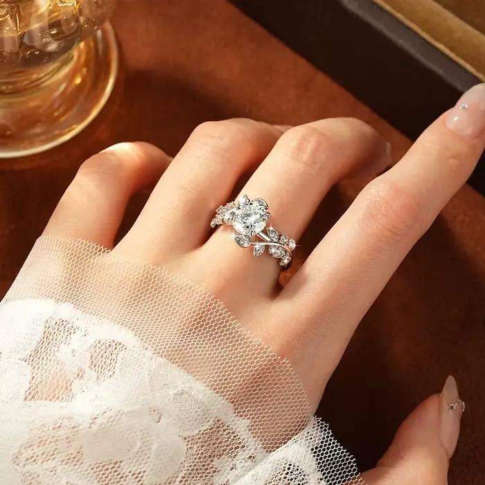 IOGOU – bague de fiançailles solitaire ronde de 8mm