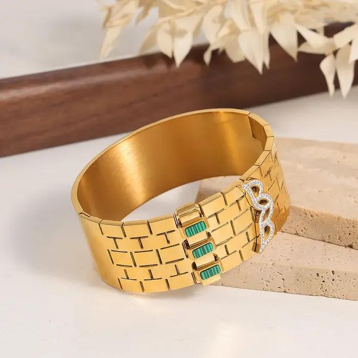Bracelet épais en acier inoxydable pour femmes
