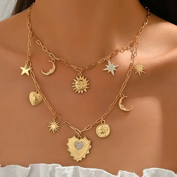 Collier avec pendentif cœur plaqué or pour femme