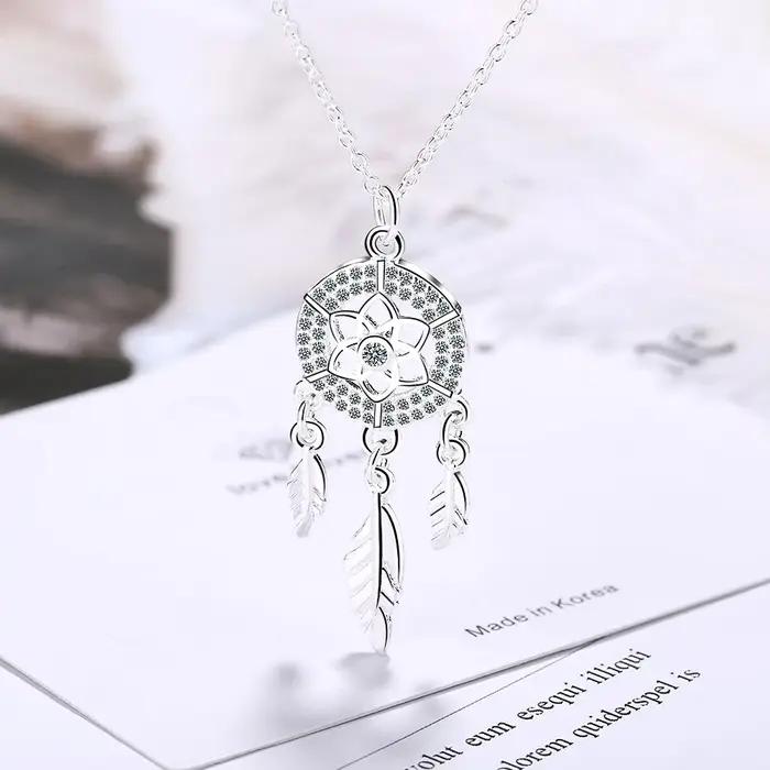 Collier attrape-rêves en argent Sterling S925 pour femmes