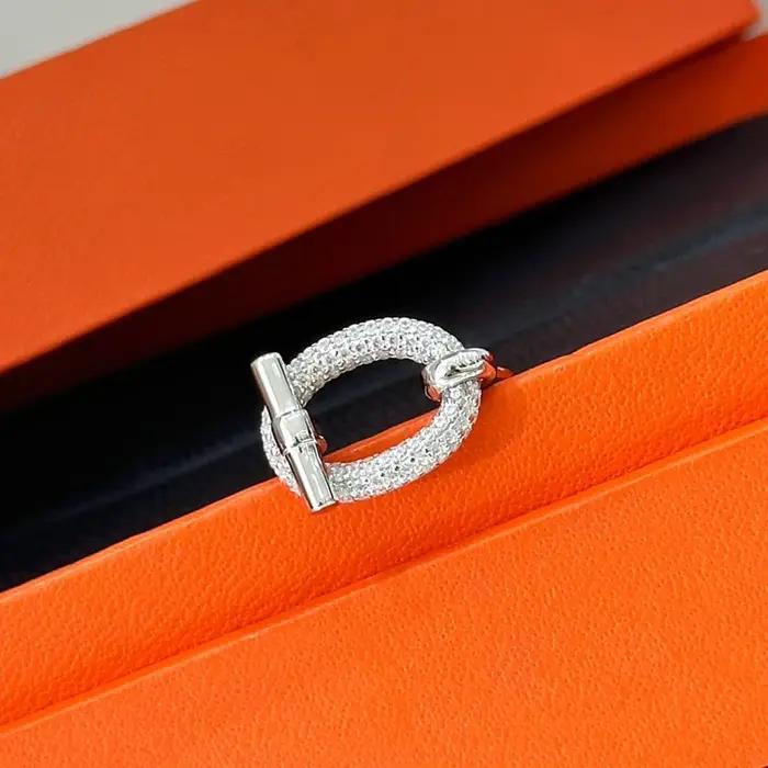 Nouveautés tendance chaude pur 925 en argent Sterling lien anneau barre transversale pavé Zircon femmes marque de luxe événement bijoux accessoire cadeau