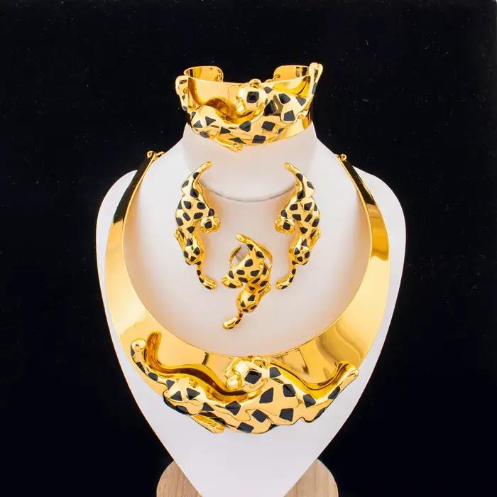 Parure de bijoux originale Léopard africain : Collier