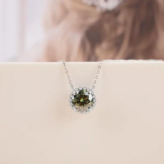 PomerceJelly-Collier Diamant Moissanite pour Femme