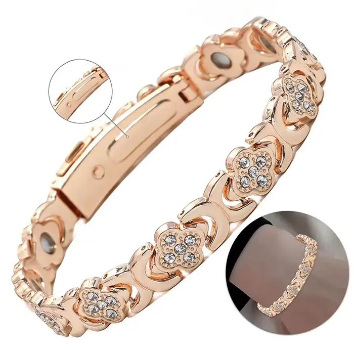 Bracelet magnétique porte-bonheur pour femmes ; Bracelet en cuivre réglable ; Idéal pour offrir des cadeaux de bijoux récents aux amoureux, aux mères et aux sœurs