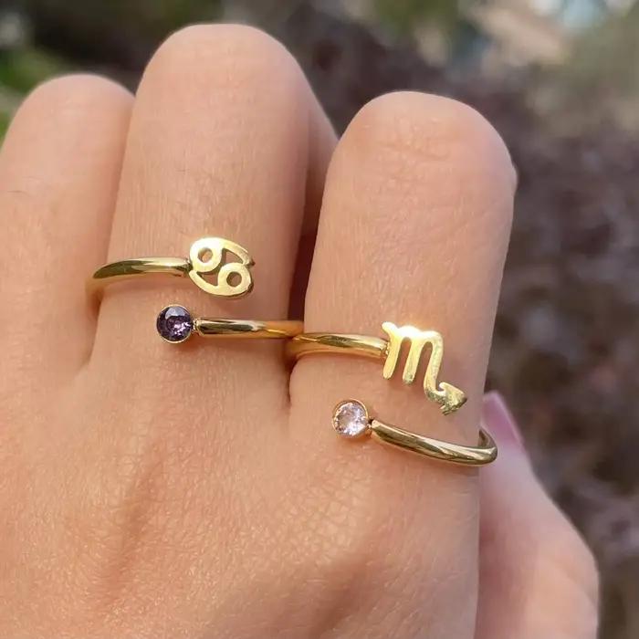 Bague ouverte en acier inoxydable pour femmes