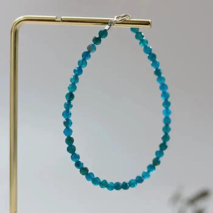 Bracelet à facettes en cristal bleu naturel