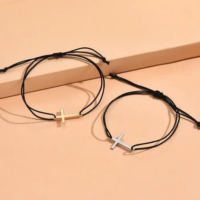 Bracelet croisé RUIYI en alliage de zinc pour homme et femme bijou chrétien croix style sportif à offrir pour diverses occasions