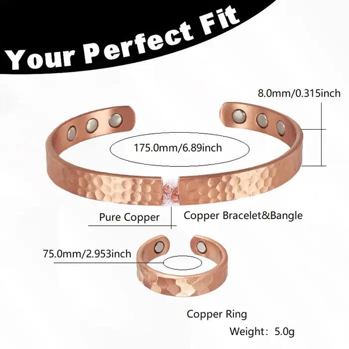 Bracelets magnétiques en cuivre pur pour femmes et hommes
