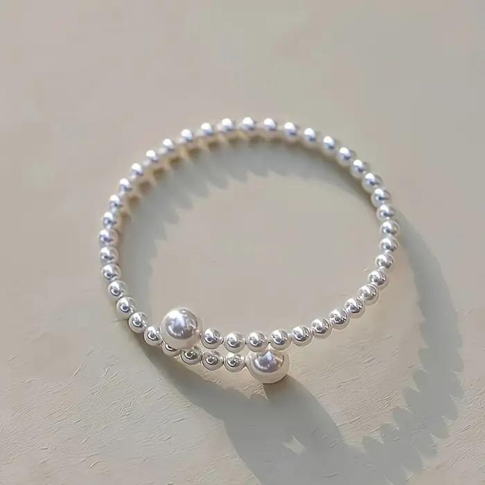 1 paire de Bracelets élégants en fausses perles pour femmes