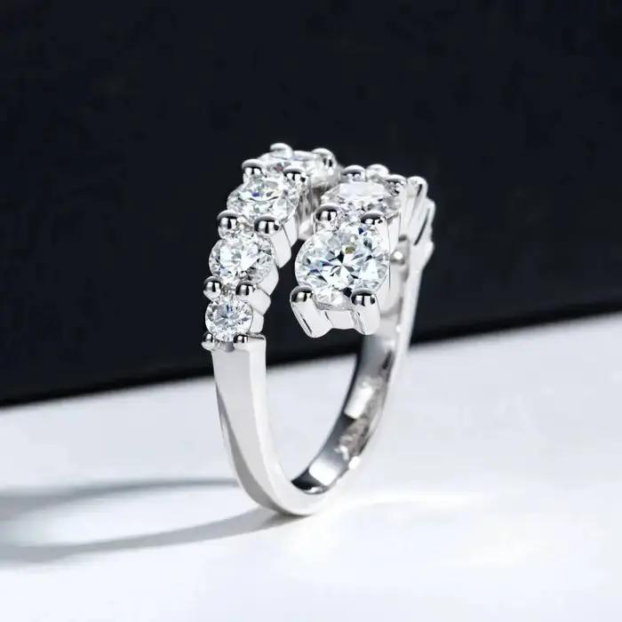 Bagues en Moissanite avec 10 Pierres pour Femme