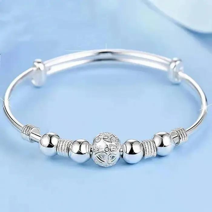 Bracelet à perles en argent sterling 925 pour femmes