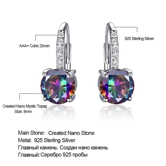 Boucles d'oreilles colorées à Clip rond de 8mm